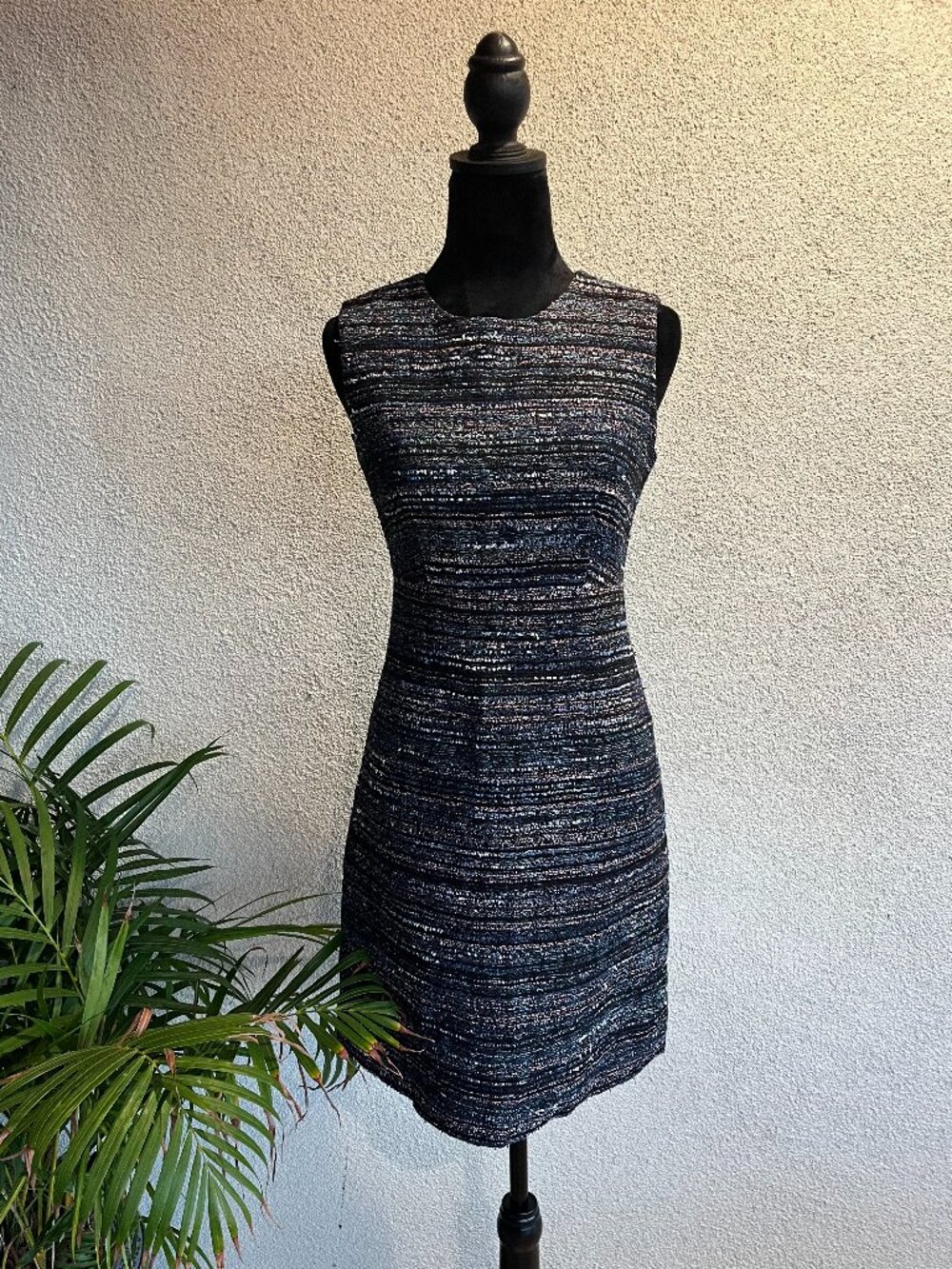 Pink and Blue Tweed Dress